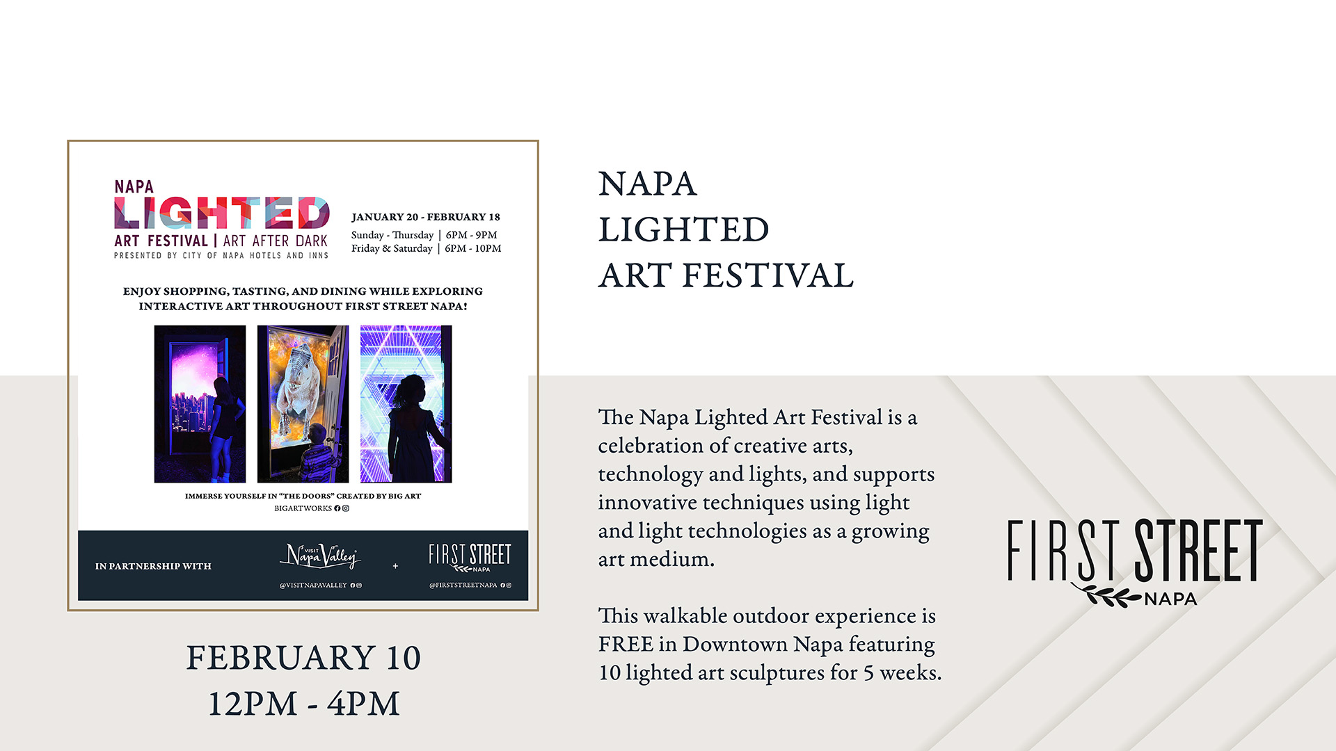 Napa Lighted Art Festival Art After Dark First Street Napa